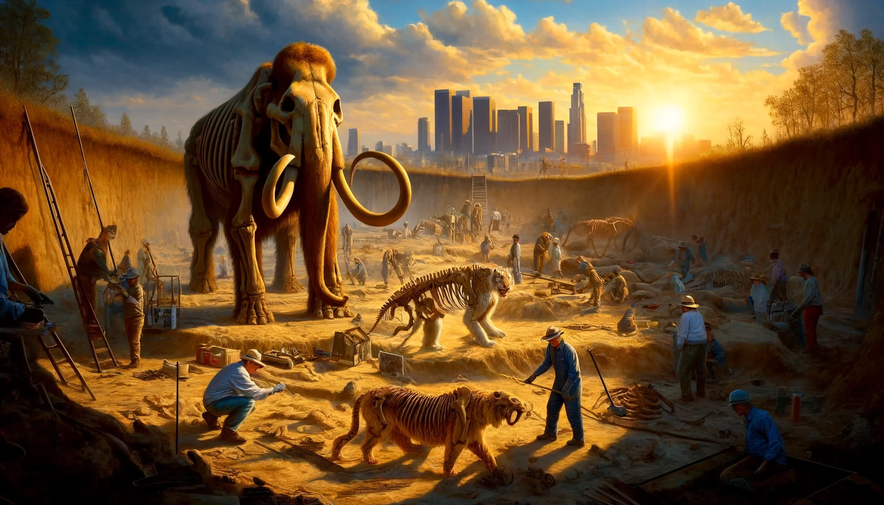 Los Angeles'ta 50 Bin Yıl Öncesine Ait Mamut ve Kılıç Dişli Kaplan Fosilleri Keşfedildi