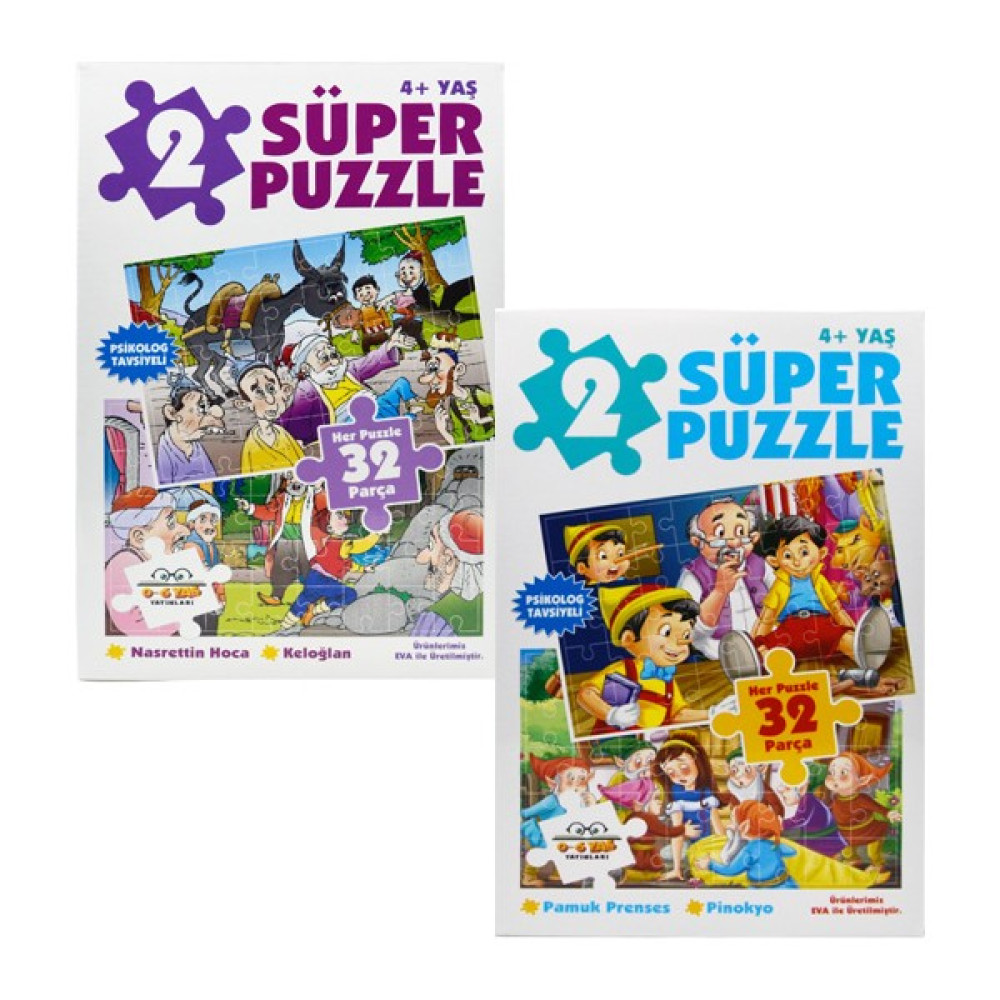 0-6 Yaş Yayınları +4 Yaş Süper Puzzle 2’li Set (0-6 Yaş Yayınları) Eğitici Oyuncak Fiyatı