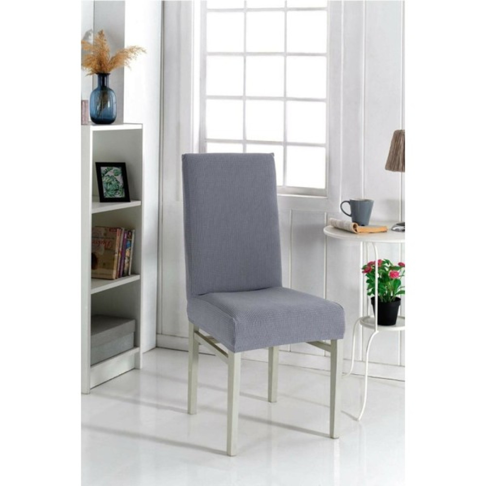 1 Adet Likrali Sandalye Kılıfı, Sandalye Örtüsü Yıkanabilir Piti Kare Desen - 35 x 45 cm - Koyu Gri Koltuk & Kanepe Örtüsü Fiyatı