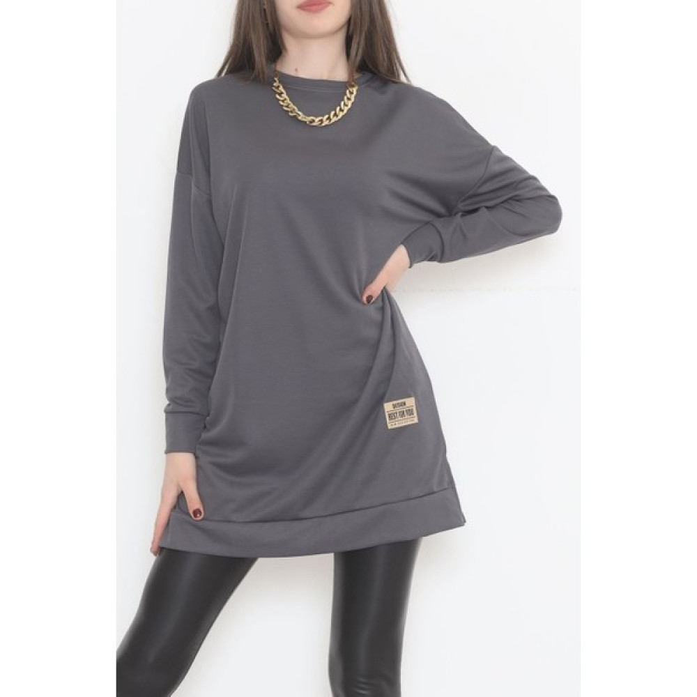 1 Dünya Shop Armalı Tunik Füme - 12450.1778. Bayan Sweatshirt Fiyatı
