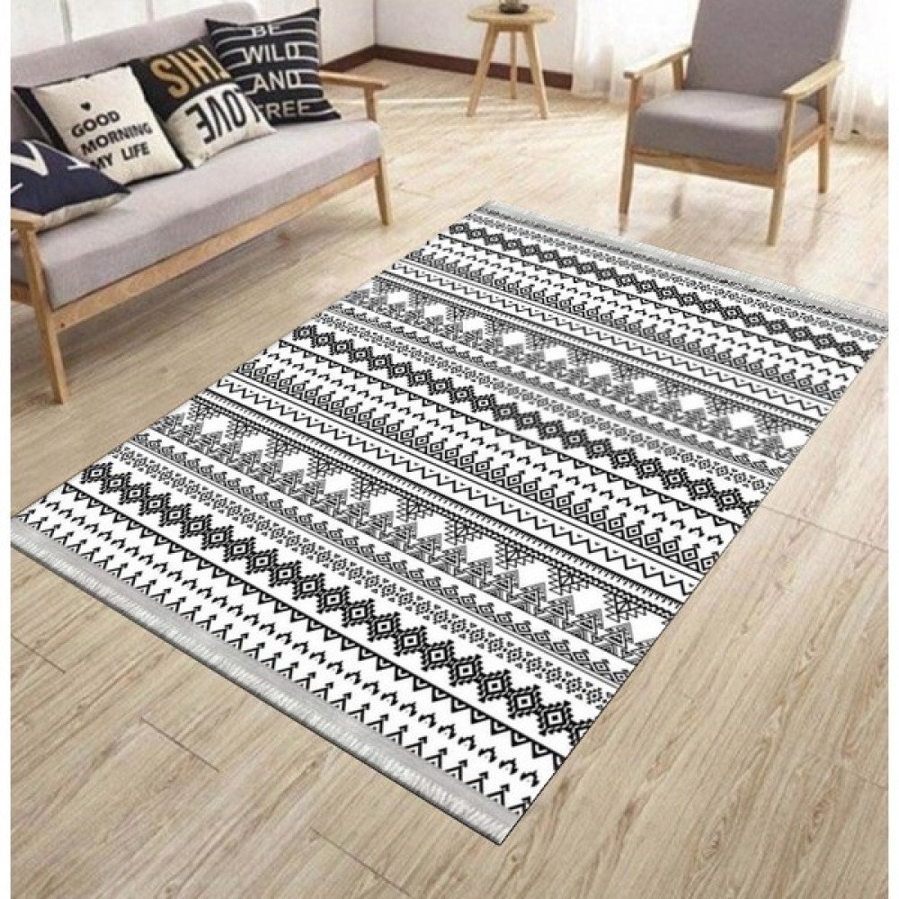 1 İnci Home Dokuma Kaymaz Tabanlı Modern Yıkanabilir Halı ve Yolluk - 120 x 180 cm - Beyaz Kilim Fiyatı