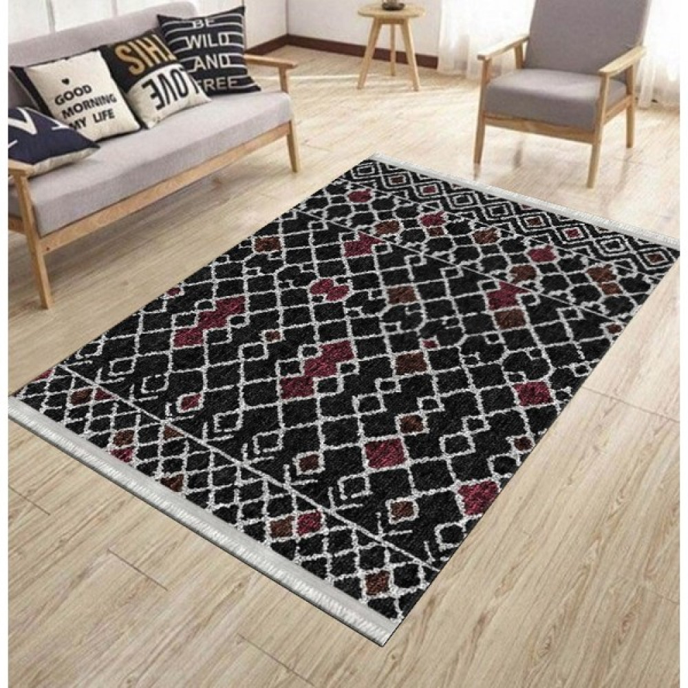 1 İnci Home Dokuma Kaymaz Tabanlı Modern Yıkanabilir Halı ve Yolluk - 160 x 400 cm - Siyah Kilim Fiyatı