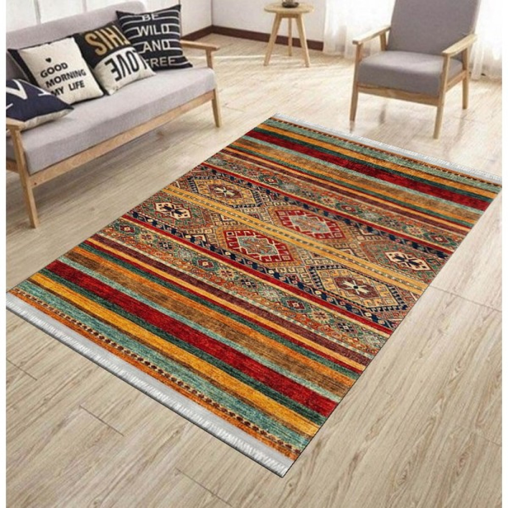 1 İnci Home Dokuma Kaymaz Tabanlı Modern Yıkanabilir Halı ve Yolluk - 80 x 120 cm - Kırmızı Kilim Fiyatı