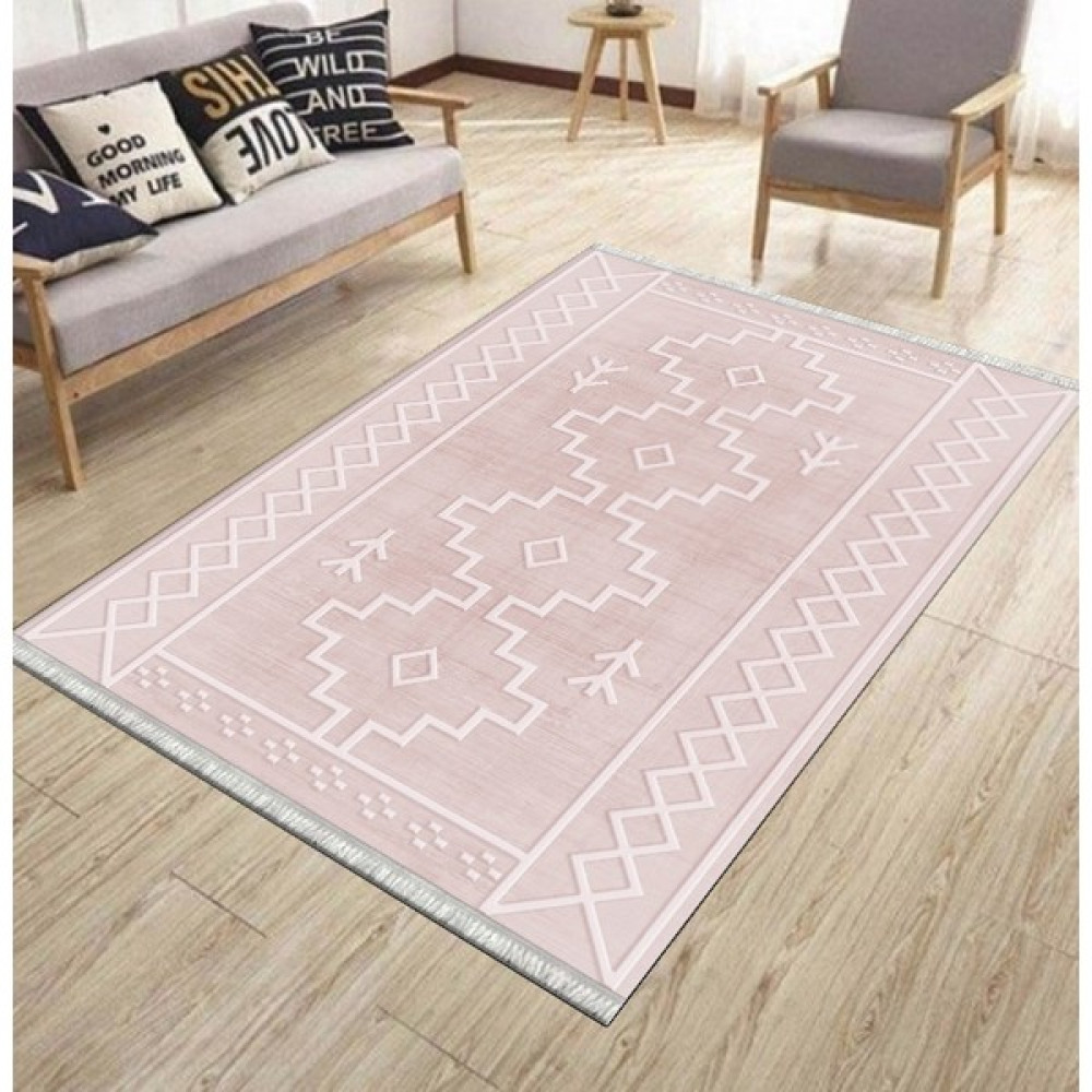 1 İnci Home Dokuma Kaymaz Tabanlı Modern Yıkanabilir Halı ve Yolluk - 80 x 300 cm - Pudra Kilim Fiyatı