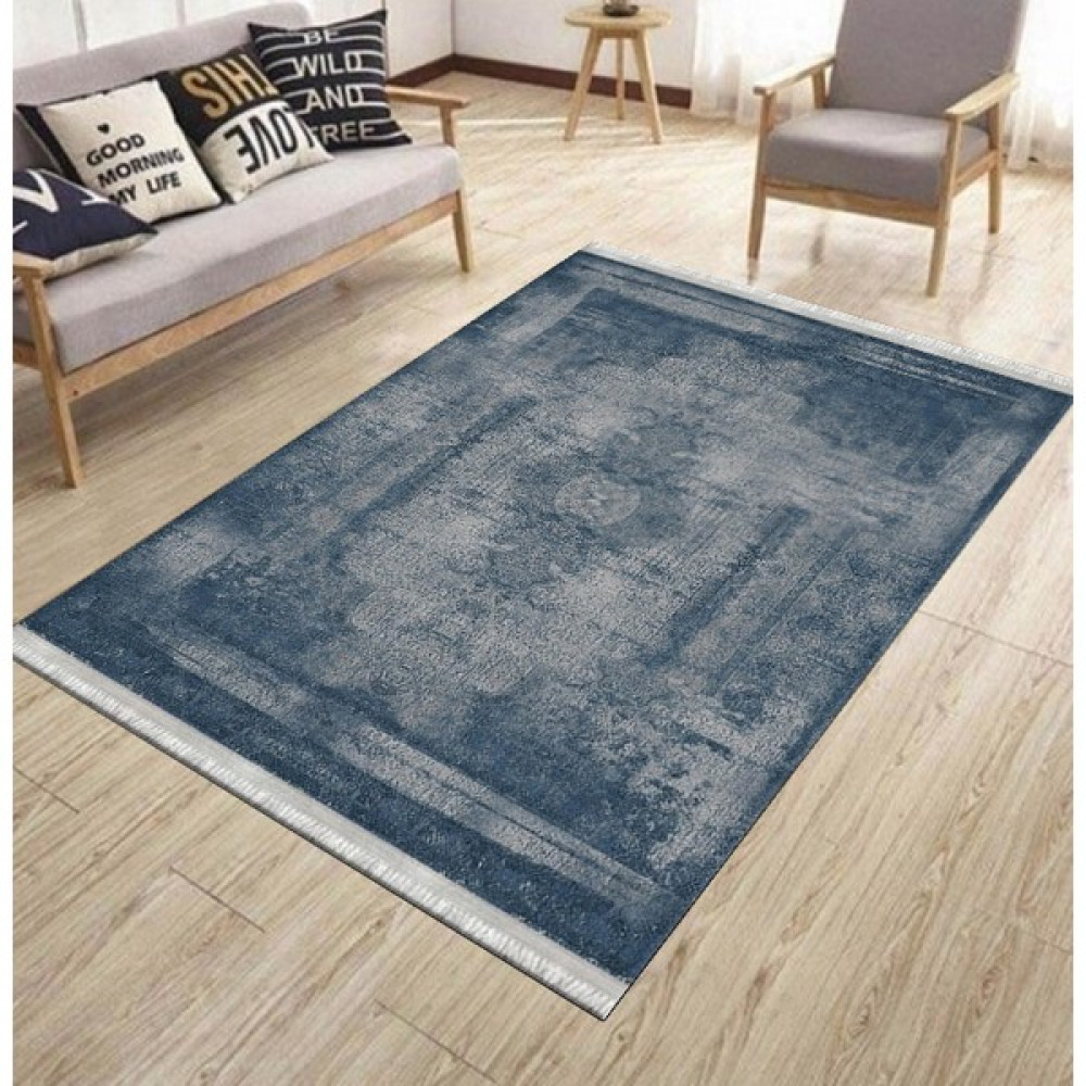 1 İnci Home Dot Kaymaz Tabanlı Modern Yıkanabilir Halı ve Yolluk - 180 x 250 cm - Lacivert - Gri Kilim Fiyatı