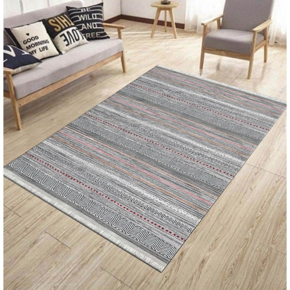 1 İnci Home Dot Kaymaz Tabanlı Modern Yıkanabilir Halı ve Yolluk - 60 x 100 cm - Gri Kilim Fiyatı