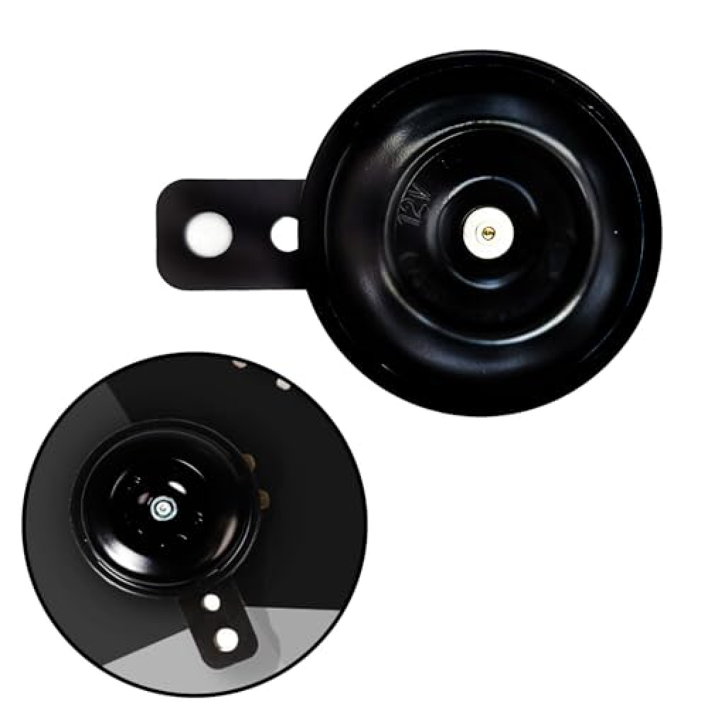 1 Pcs Black Universal Waterproof Motorcycle Horn,12V 1.5A 105DB Round Loud Car Horn Fits For Motorcycle,Scooter, Dirt Bike