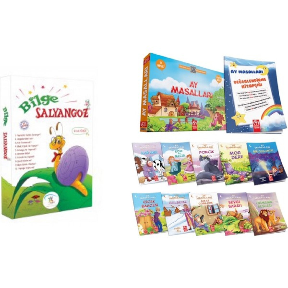 1. Sınıf 5 Renk Yayınları Bilge Salyangoz 10'lu Hikaye + Model Yayınları Ay Masalları 10'lu Hikaye Çocuk Masal Fiyatı