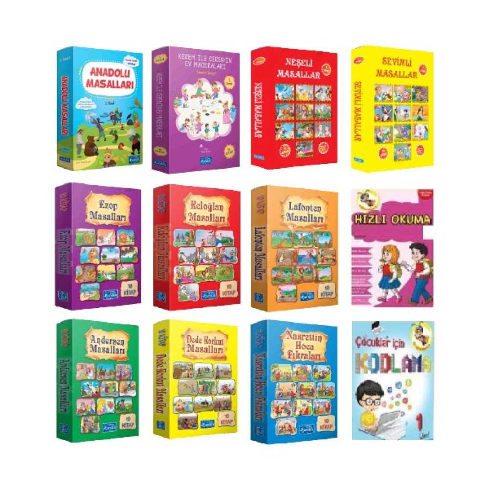 1. Sınıf Hikaye Seti 10 Kutu 100 Kitap + Hızlı Okuma + Kodlama Çocuk Masal Fiyatı