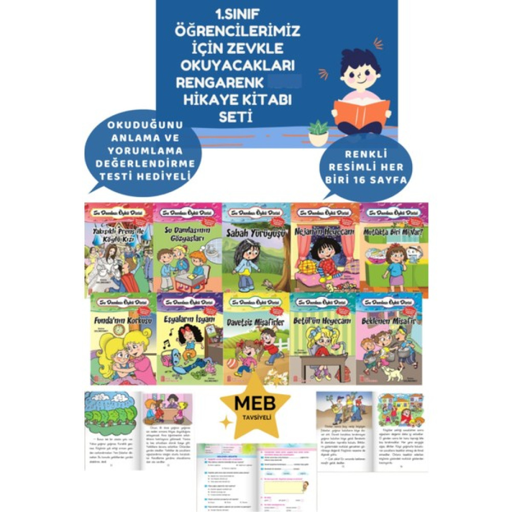1. Sınıf Öğrencileri Için Okuma Kitabı Hikaye Zevkle Okuyacağız Rengarenk 12'li Set (Ciltli) Zihinsel Gelişim Kitapları Fiyatı