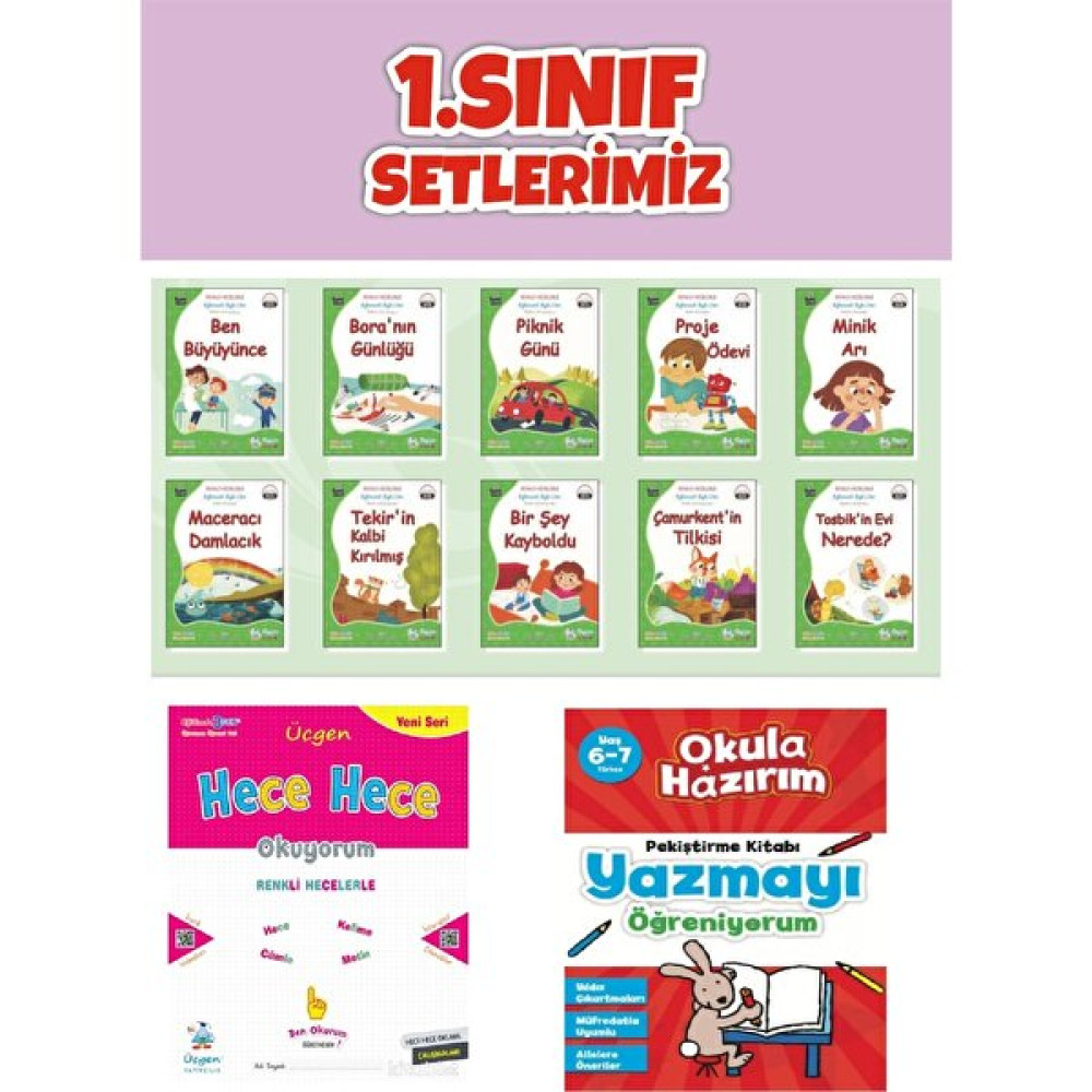 1. Sınıf Renkli Heceli Eğlenceli Öyküler Serisi - Hece Hece Okuyorum - Yazmayı Öğreniyorum Çocuk Öykü Fiyatı