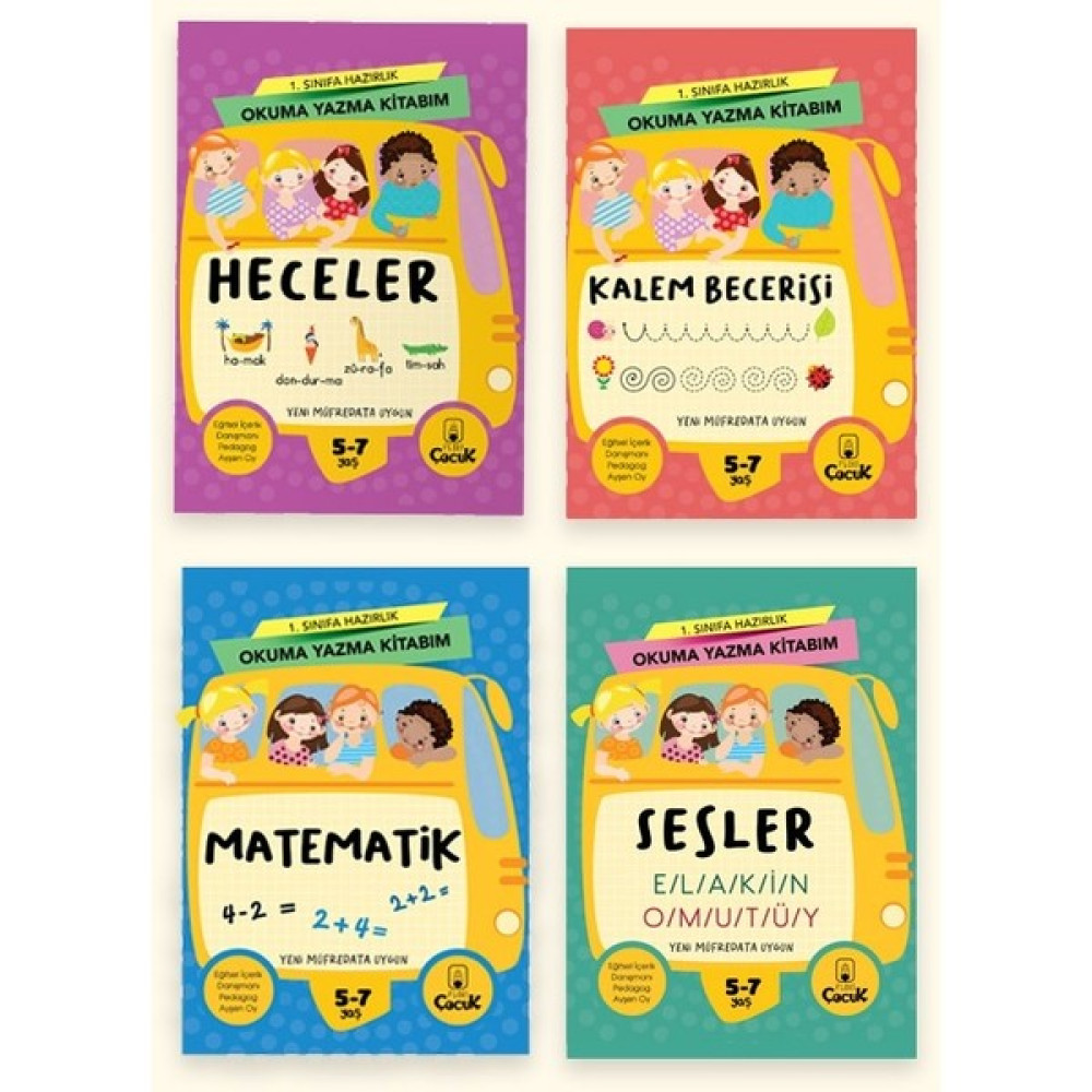 1. Sınıfa Hazırlık Okuma Yazma Kitabım Seti- 4 Kitap - Okula Hazırlık, Eğlenceli, Öğretici Etkinlik Okul Öncesi Eğitici & Öğretici Kitaplar Fiyatı