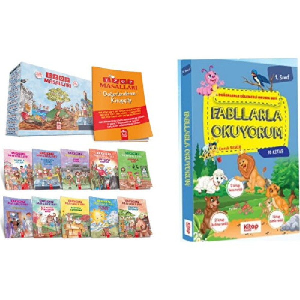 1. Sınıflara Kolaydan Zora Seçme Hikayeler Ezop Masalları + Renkli Hece ve Kelimeli Fabllarla Okuyorum (Ciltli) Çocuk Masal Fiyatı
