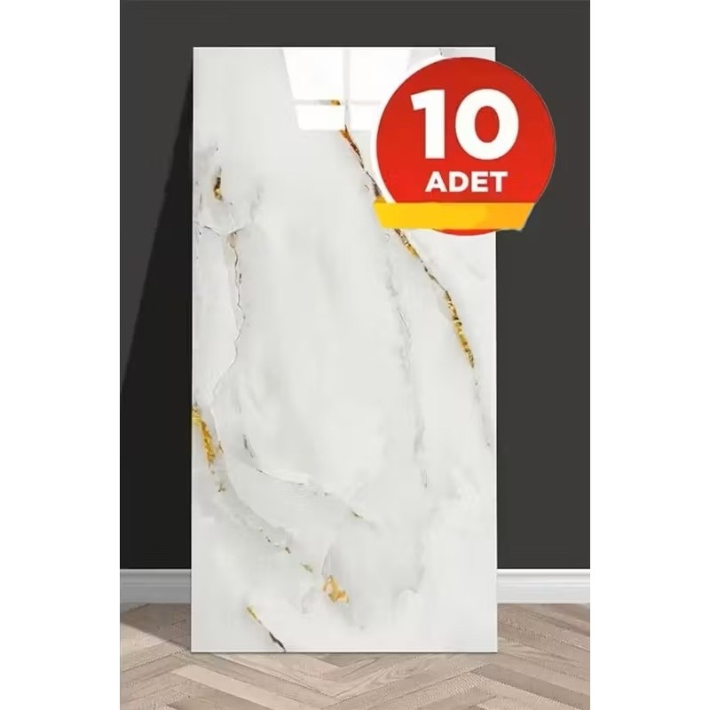 10 Adet 30X60 cm Beyaz Bej Gold Mermer Desenl Kendinden Yapışkanlı Mutfak Banyo Kaplama Pvc PANEL-M107 - 30 x 60 cm SSD / Solid State Drive Fiyatı