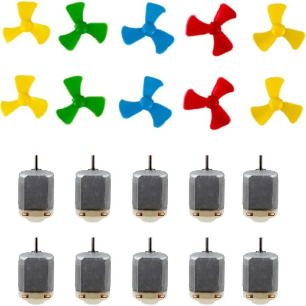 10 Adet Dc Motor Deney Motoru + 10 Adet Pervane - Renkli - 1 Adet Oyun & Hobi Fiyatı