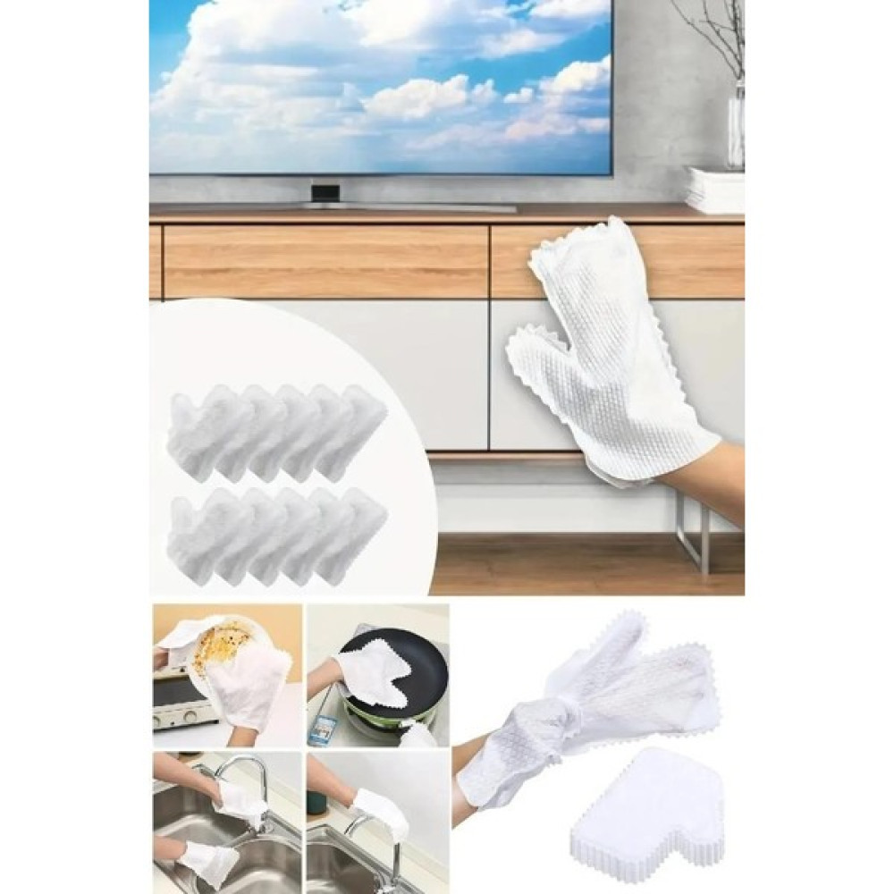 10 Adet Mikrofiber Toz Alma Bez Eldiveni Mutfak Banyo Mobilya Bulaşık Cam Oto Temizlik Yıkama Bezi - Beyaz Temizlik Malzemeleri Fiyatı