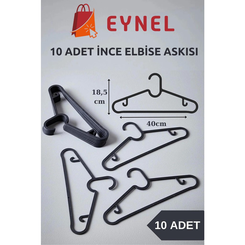 10 Adet Siyah Ince Elbise Askısı Kırılmaz Plastik Tişört Pantolon Etek Fular Bluz Kıyafet Asma Giyim & İç Giyim Fiyatı