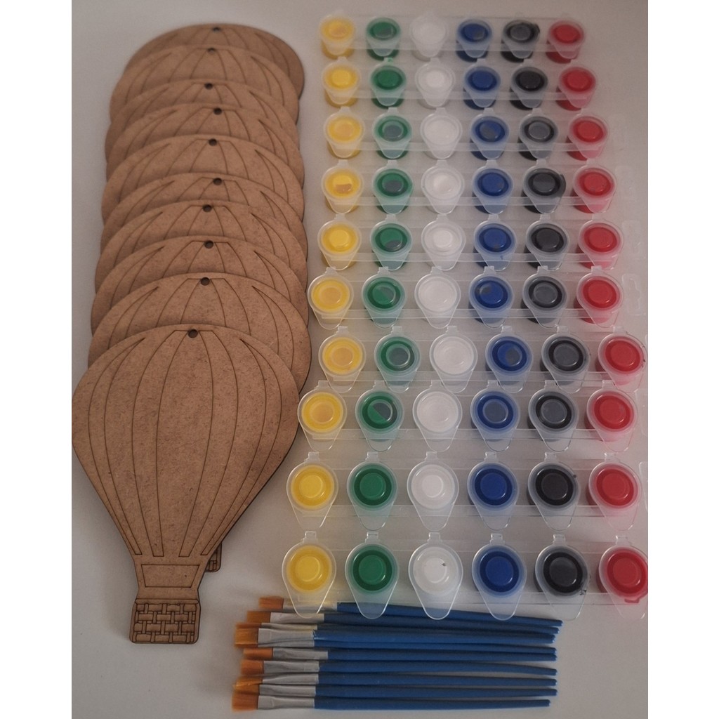 10 Hava Balonu Ahşap Boyama 10 Adet Boya 10 Adet Fırça Aktivite Okul Kurs Tatil Etkinlik Hobi Seti Diğer Fiyatı