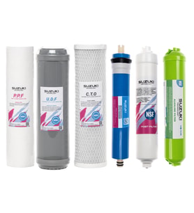 SUZUKI Technology 10 Inç Açık Kasa Su Arıtma Cihazı Tam Set (6 Filtre) Alkali Filtre Ilaveli Su Arıtma Cihazı Fiyatı