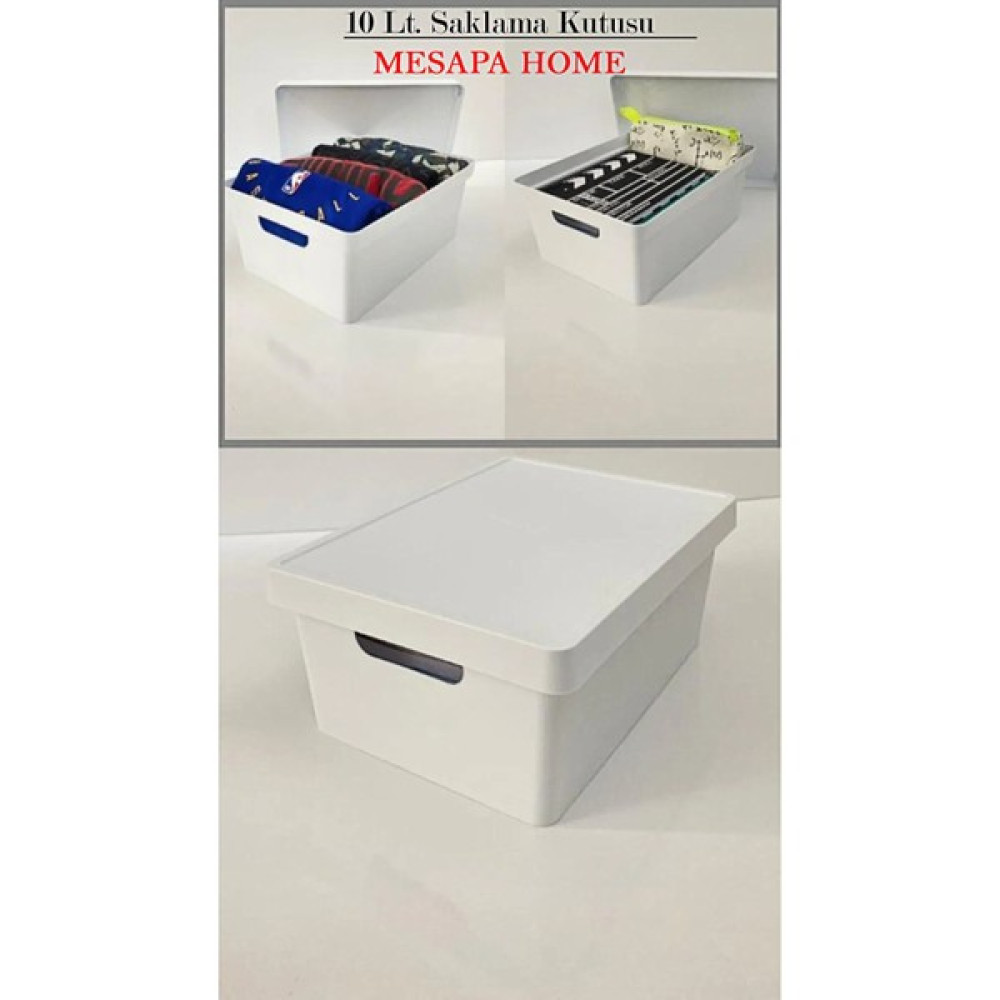 10 Lt. Kapaklı Çok Amaçlı Kapaklı Organizer, Saklama Kutusu, Multibox, Dolap Içi Oyuncak Düzenleyici Eşya Saklama / Düzenleme Fiyatı