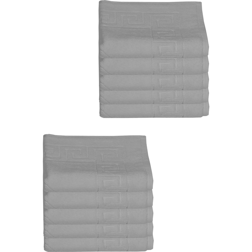 10 Lu Otel Ayak Havlusu Bukle Ayak Izli 50X70 cm Renkli 16/2 Avs 250 gr - Gri - 50 x 70 cm El / Yüz Havlusu Fiyatı
