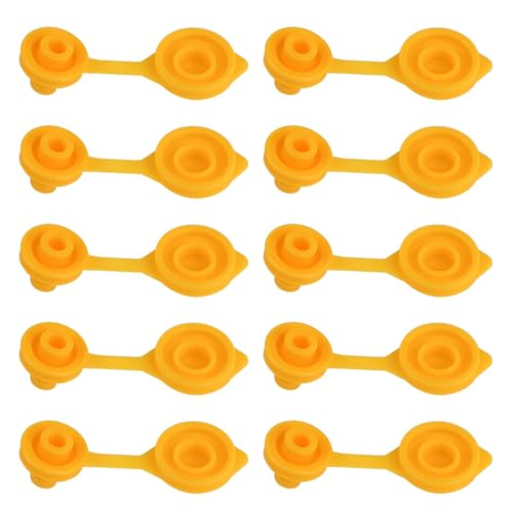 10 Pack Small Universal Can Vent Cap Yellow Fuel Gas Can Jug Vents Gas Can Vent Caps Replacement Vent for Gas Can Compatible with Chilton Briggs Rotopax Gott Anchor Plastic Gas Can Vent Caps (Yellow)