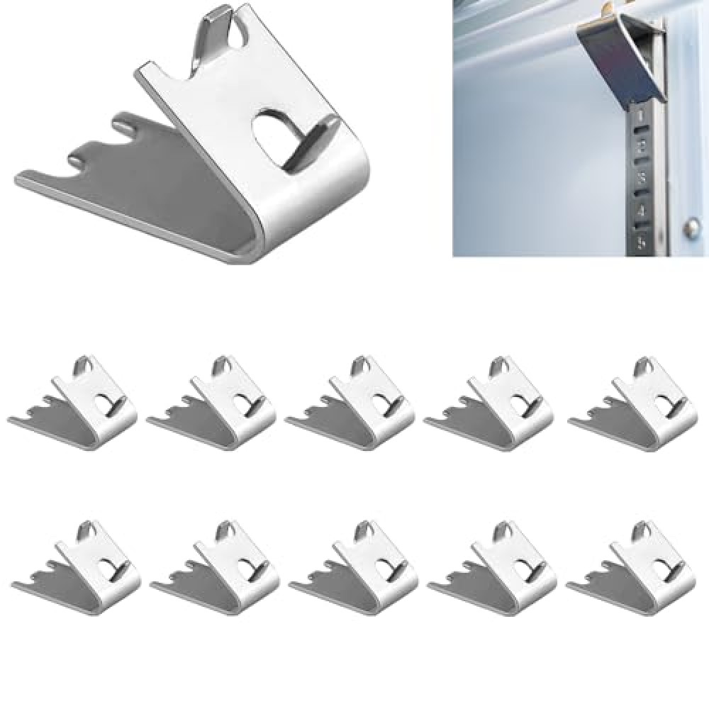 10 Piece Set of Refrigerator Refrigerated Shelf Replacement Clip Brackets. Refrigerator Buckles. Refrigerator Freezer Brackets. Stainless Steel Hook Rack Clips