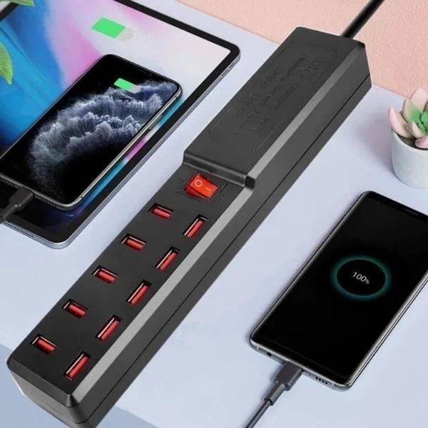 10 Portlu USB Şarj Adaptörü - Renkli Diğer Fiyatı