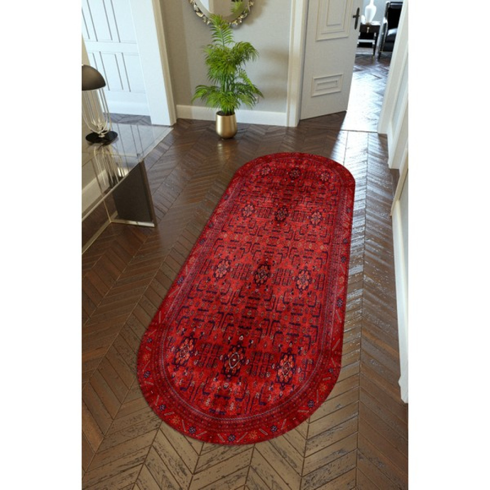 10 Post Online Yolluk Otantik Bordo Kaymaz Kesme Yıkanabilir Ince Dijital Baskı Koridor Halısı - 50 x 80 cm Yolluk Fiyatı