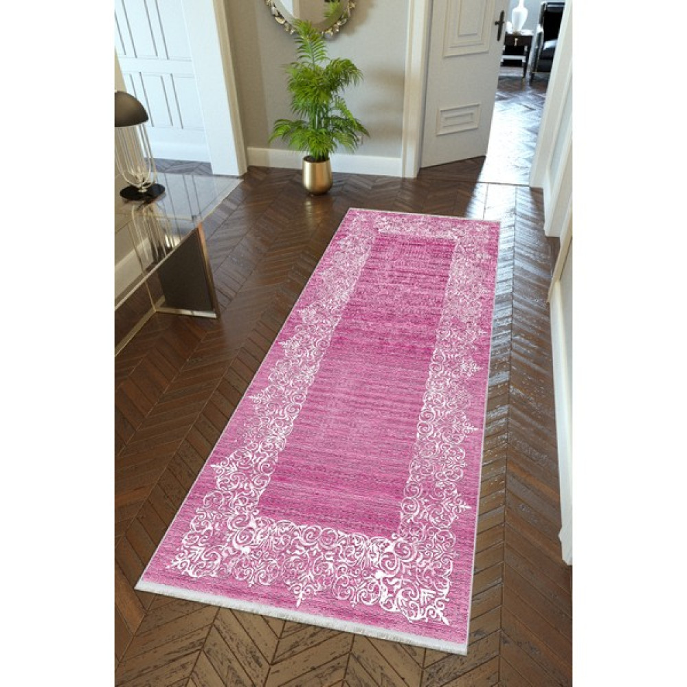 10 Post Online Yolluk Pembe Kaymaz Kesme Yıkanabilir Ince Dijital Baskı Koridor Halısı - 80 x 200 cm Yolluk Fiyatı