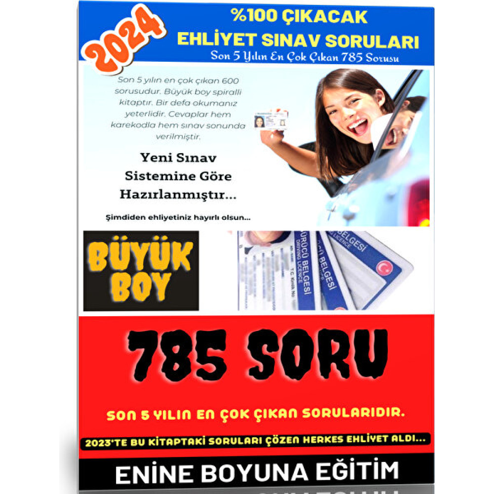 %100 Çıkacak Ehliyet Soruları (785 Soru) Eğitim Setleri Fiyatı