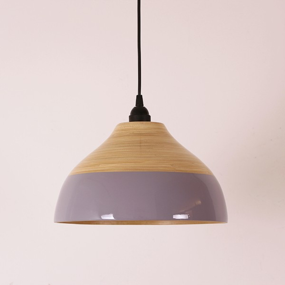 %100 El Yapımı Bohem Doğal Rafya Hasır Tasarım Rustik Bambu Retro Tekli Sarkıt Avize 30x16 - Lila Avize Fiyatı