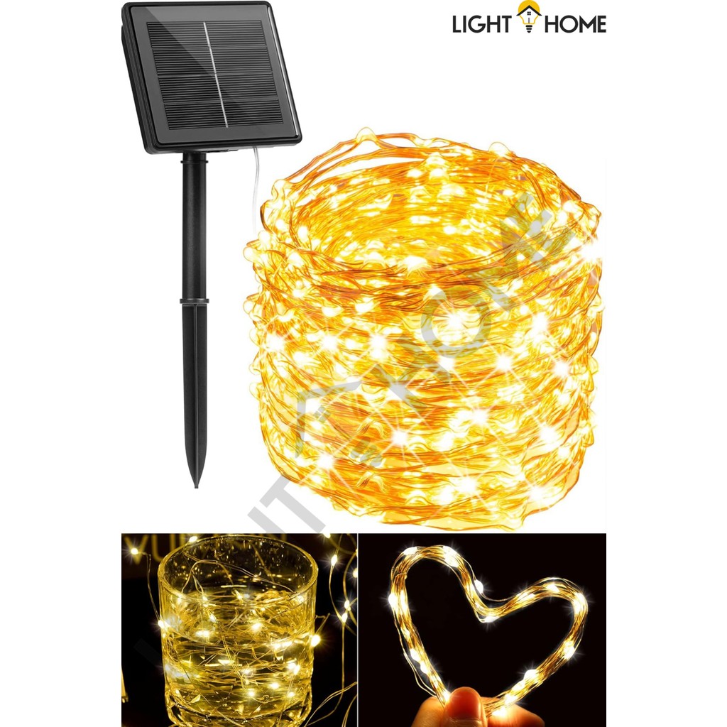 100 LED Güneş Enerjili Dekoratif Peri LED - Dış Mekan, Bahçe, Parti Işıkları,balkon - 100 Led 12 Metre - Sarı - Gün Işığı Diğer Fiyatı
