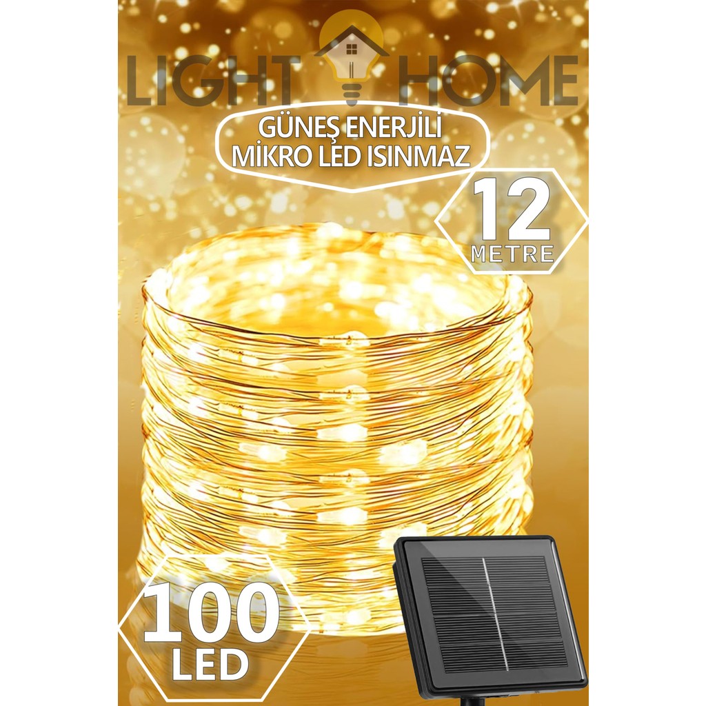 100 LED Güneş Enerjili Peri LED Işık Bahçe, Balkon ve Dış Mekan Için Güneş Enerjili Aydınlatma - Gün Işığı Diğer Fiyatı