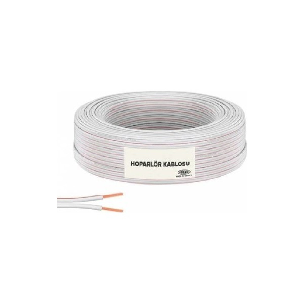 100 Metre 2x 0.75 mm Cca Ses ve Hoparlör Kablosu Kordon - Beyaz Elektrik ve Aydınlatma Fiyatı