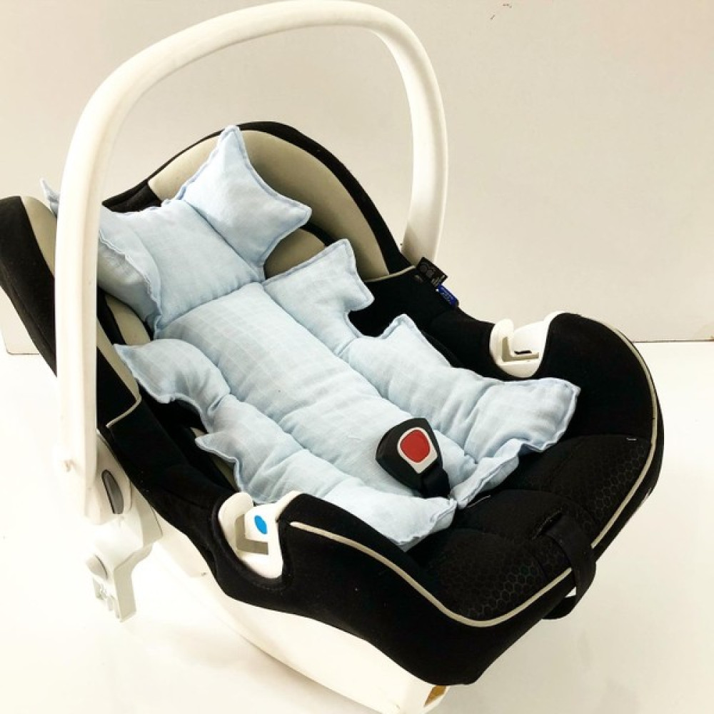 %100 Pamuk Müslin Puset Minderi - 0 - 13 kg - Bebe Mavi Oto Boyaları Fiyatı
