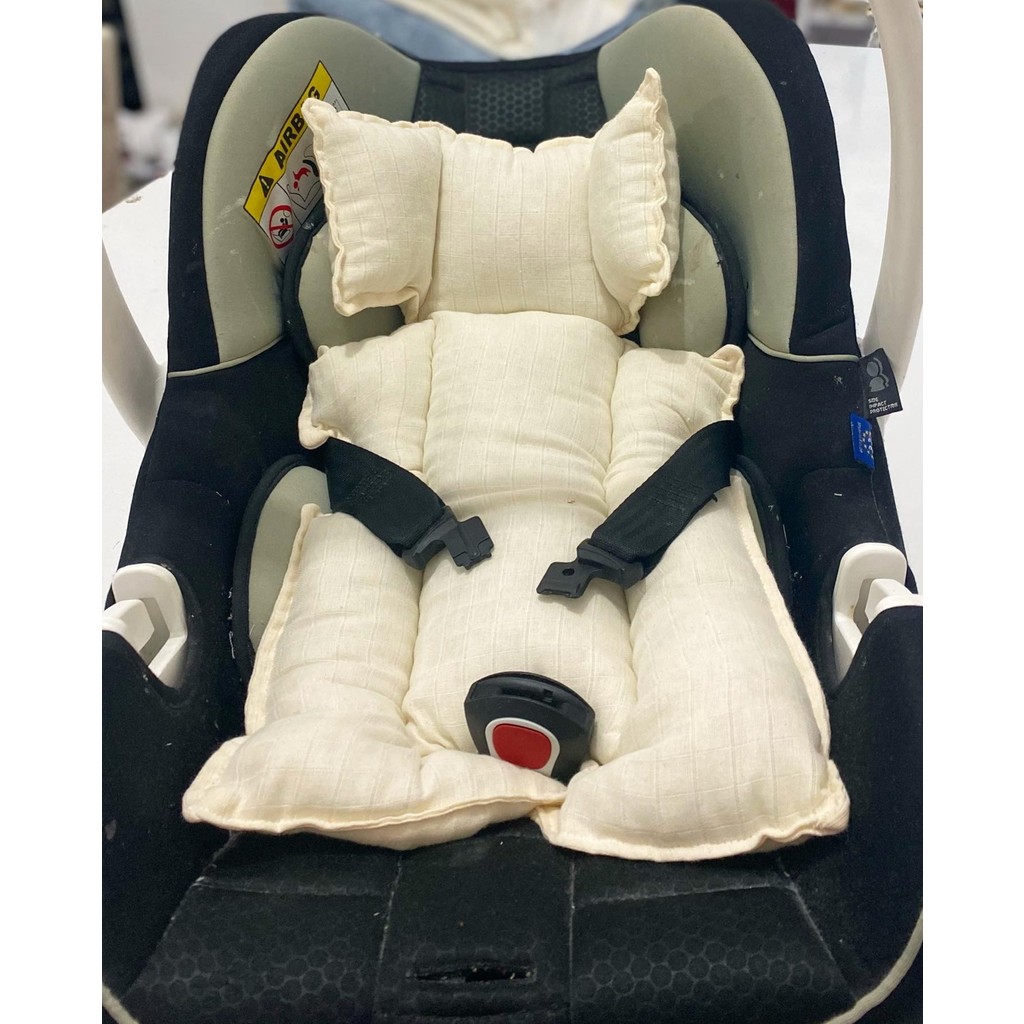 %100 Pamuk Müslin Puset Minderi - 0 - 13 kg - Bordo Bebek Arabası ve Pusetler Fiyatı