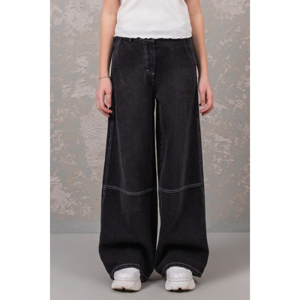 % 100 Pamuk Wide Leg Geniş Paça Jean Beli Ayarlanabilir Kız Çocuk Kot Pantolon Kız Çocuk Pantolon Fiyatı