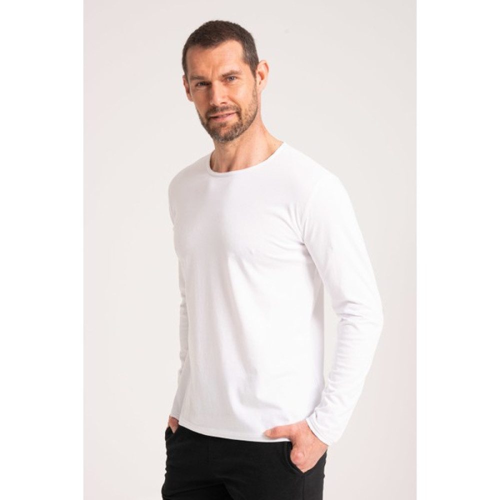 %100 Pamuk Yüksek Kalite Normal Fit Erkek Tişört, Uzun Kollu Beyaz Erkek Tshirt Erkek T-shirt Fiyatı