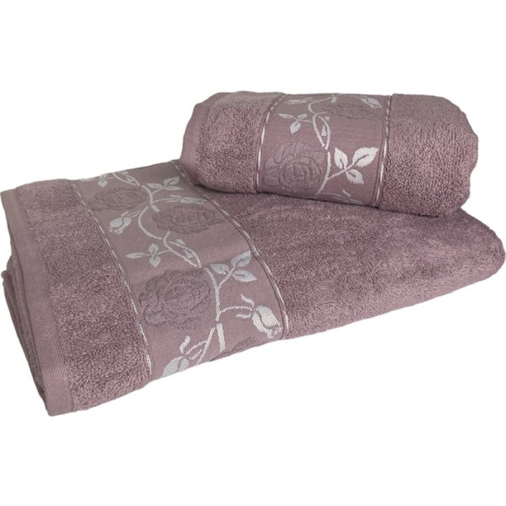 %100 Pamuklu Battal Boy Banyo Havlusu ve Baş Havlusu Takımı - Mürdüm - 70 x 140 cm - 50 x 90 cm Banyo Havlusu Fiyatı