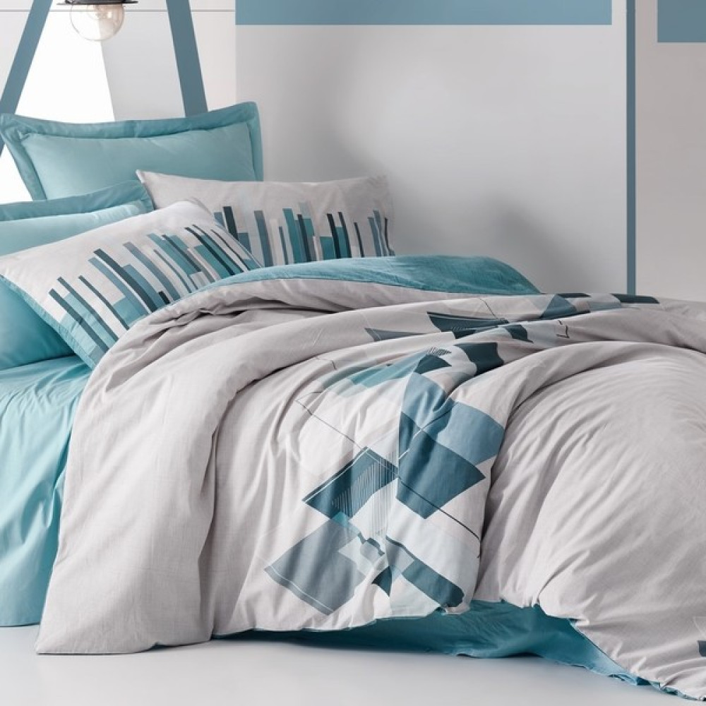 %100 Pamuklu Tek Kişilik Desenli Nevresim Takımı 160 x 220 cm Renk Mavi Nevresim Takımı Fiyatı