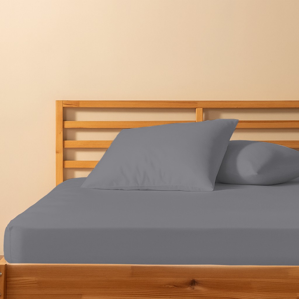 %100 Pamuklu Tek Kişilik Lastikli Çarşaf 120X200+30 | 50X70 Yastık Kılıfı ( 1 Adet ) - Gri - 120 x 200 Yastık Kılıfı Fiyatı