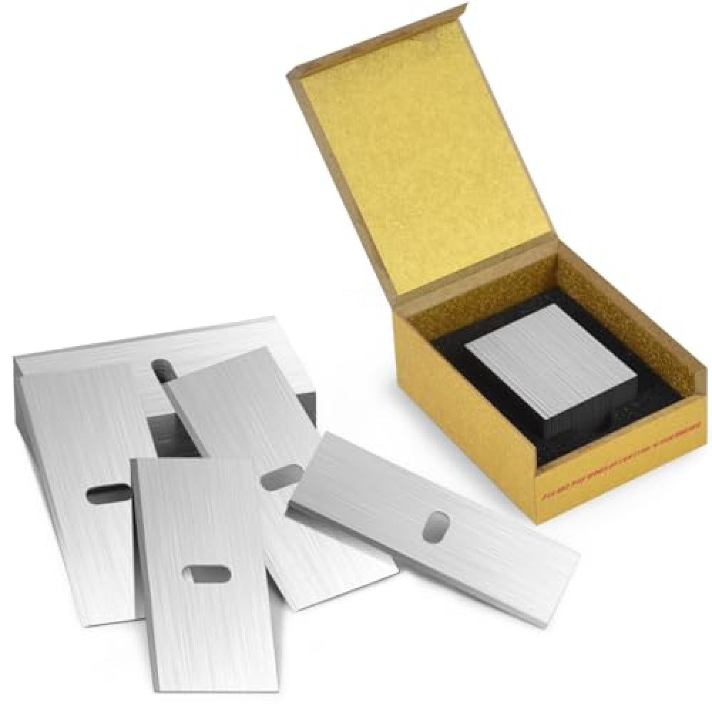 100 Pcs Replacement Mat Cutter Blades Stainless Steel Mat Cutters for Picture Frames with Storage Box Durable Precision Cutting Blades for Professional Arts and Crafts Projects