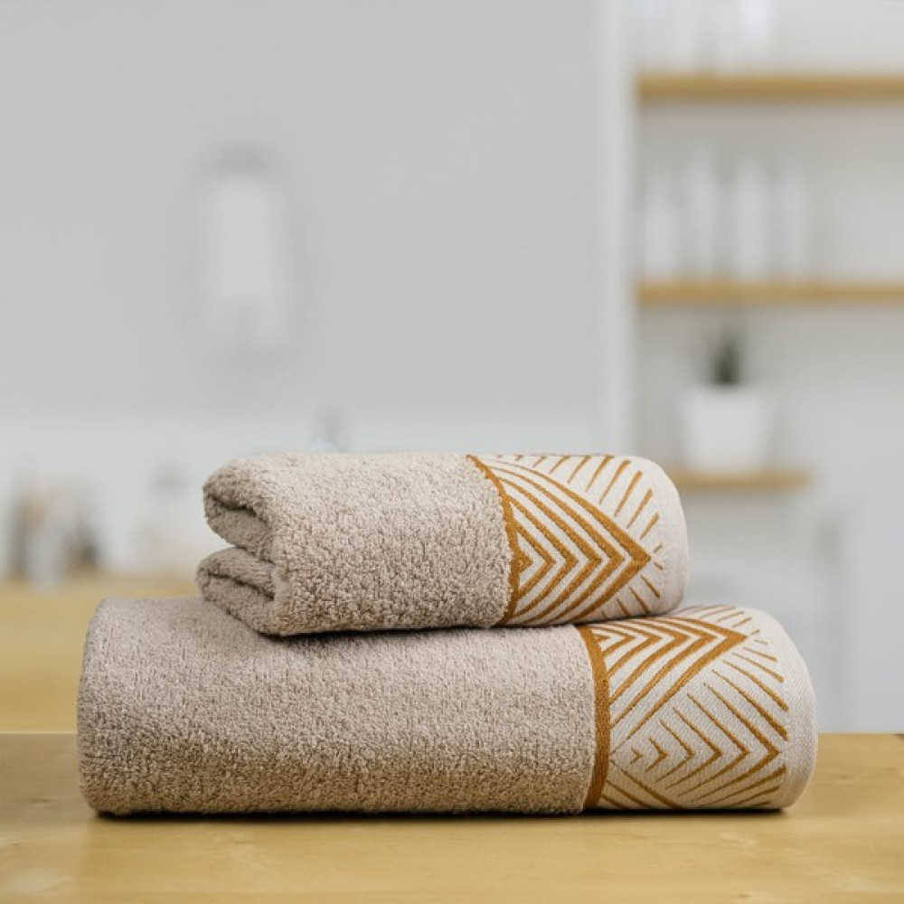 %100 Premium Pamuk Banyo Havlu Seti Piramit [50X90 cm El ve Baş Havlusu, 70X140 cm Banyo Havlusu] - 70 x 140 cm - 50 x 90 cm - Bej Banyo Havlusu Fiyatı