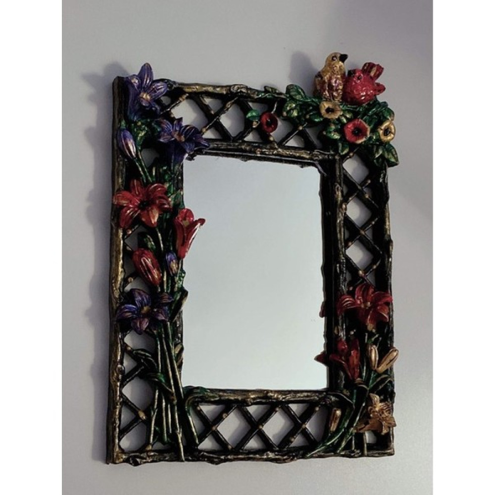 1001 Fırça Polyester Dekoratif Duvar AYNASI-120 - 27x18 cm Ayna Fiyatı