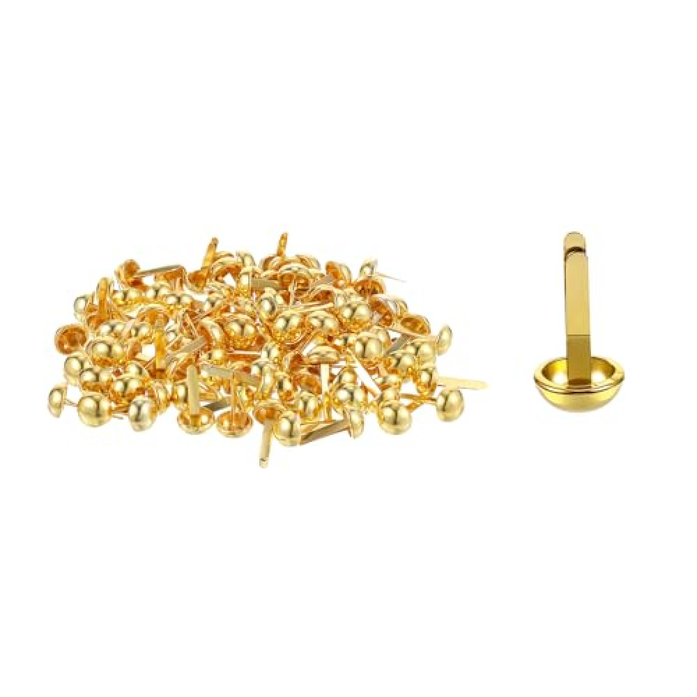 100PCS Brads Paper Fasteners Gold Split Pins Round Scrapbooking Brass Fasteners Mini Brad Fasteners for DIY Crafts Projects Scrapbooking(0.67 × 0.31 Inches)
