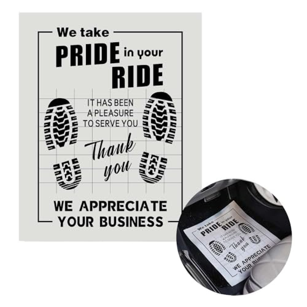 100Pcs Paper Floor Mats for Cars, Disposable White Automotive Floor Mats Kraft Paper, Waterproof Car Foot Pads Protective Papers, Thank You Mats for Car Detailing, Auto Dealership (20" x 16")