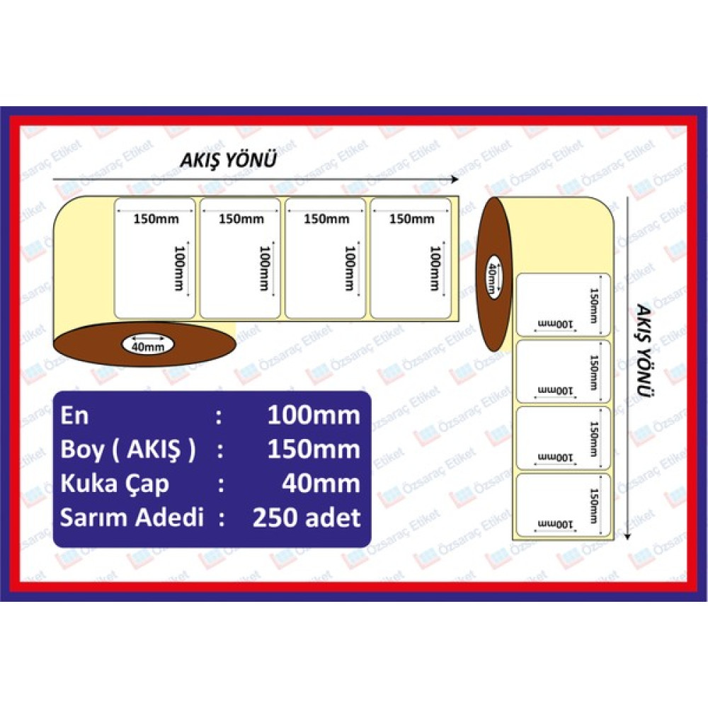 100X150 Eco Termal Etiket ( 250 Li ) Etiket Fiyatı