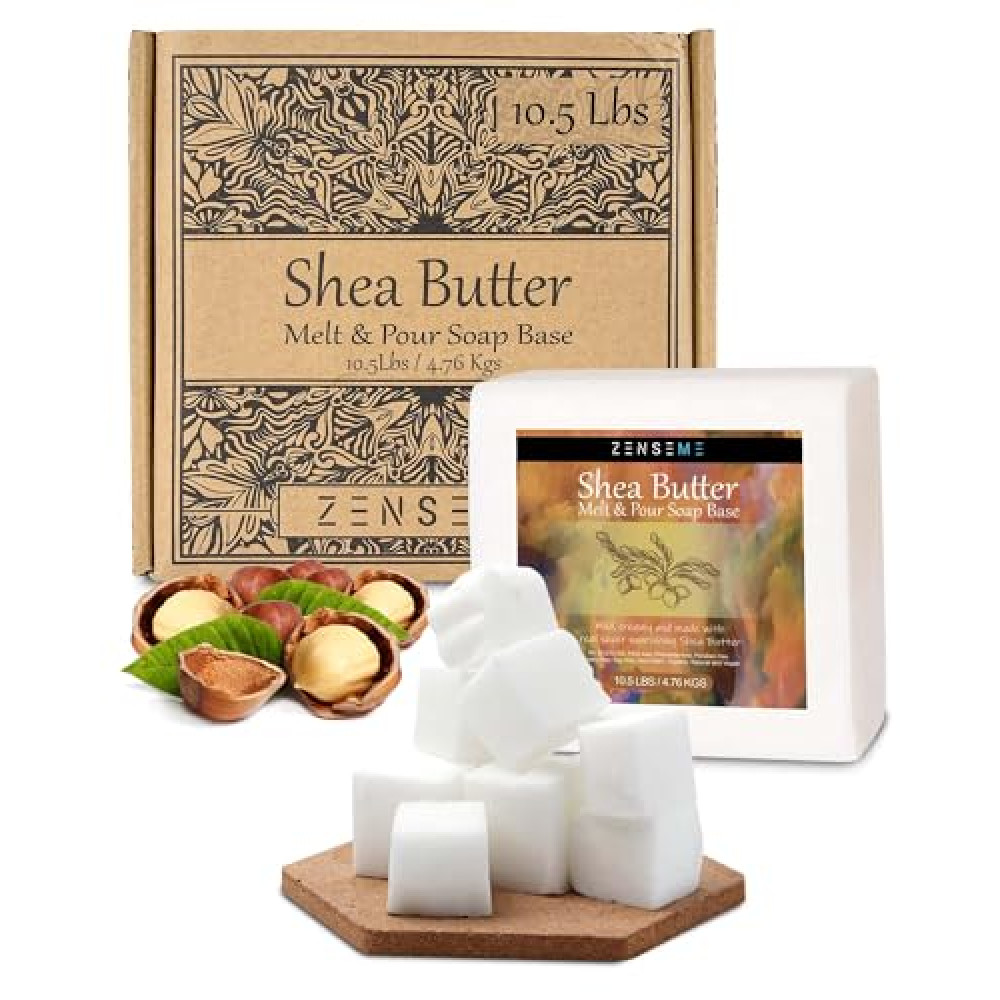 10.5 LBS - Shea Butter Soap Base Melt & Pour Soap Base | Melt & Pour Supplies Kit SLS/SLES & PEG Free | Best Natural Organic Vegan Vegetable Ingredients | 100% Natural & Soft Bulk for Adult Soap Maker