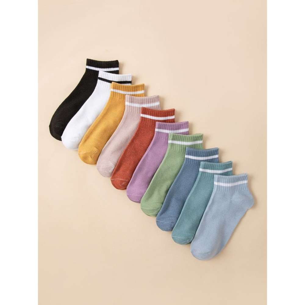 10'lu Çemberli Renkli Patik Ekonomik Paket Unisex Kısa Spor Sneakers Çorap Erkek Çocuk Çorap Fiyatı